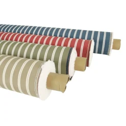 Randiga Möbeltyger|Rutor & Ränder<Nordisk Textil Norwich röd tyg med vita ränder