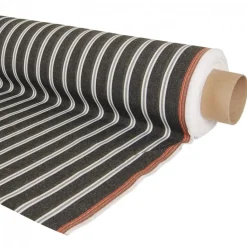 Randiga Möbeltyger|Rutor & Ränder<Nordisk Textil Norwich svart tyg med vita ränder