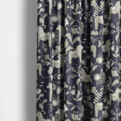 Gardintyger Mönstrade|Arvidssons Textil<Arvidssons textil Nusnäs svart tyg