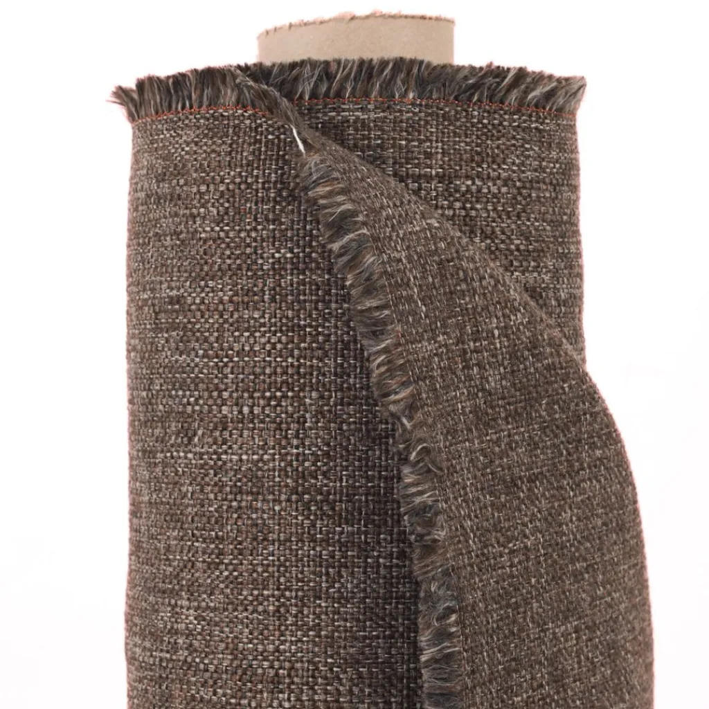 Enfärgade Möbeltyger<Nordisk Textil Omega Brun - Slitstarkt och vävt möbeltyg med melerad struktur