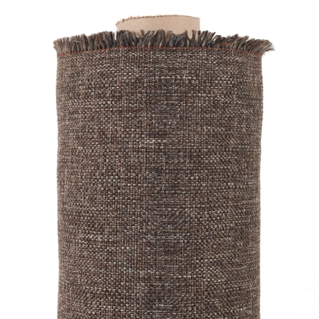 Enfärgade Möbeltyger<Nordisk Textil Omega Brun - Slitstarkt och vävt möbeltyg med melerad struktur