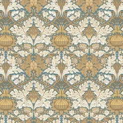 Arts & Crafts Tyger|Gardintyger Mönstrade< Opulence tyg -Slingrande blad, blommor och ornament