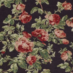 Blommiga Möbeltyger|Mönstrade Möbeltyger<Arvidssons textil Orlenas svart möbeltyg