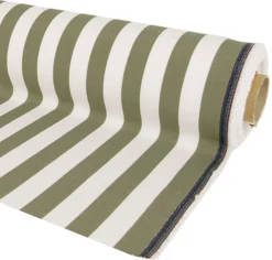 Randiga Möbeltyger|Rutor & Ränder<Nordisk Textil Oxford vit och grön blockrandigt tyg