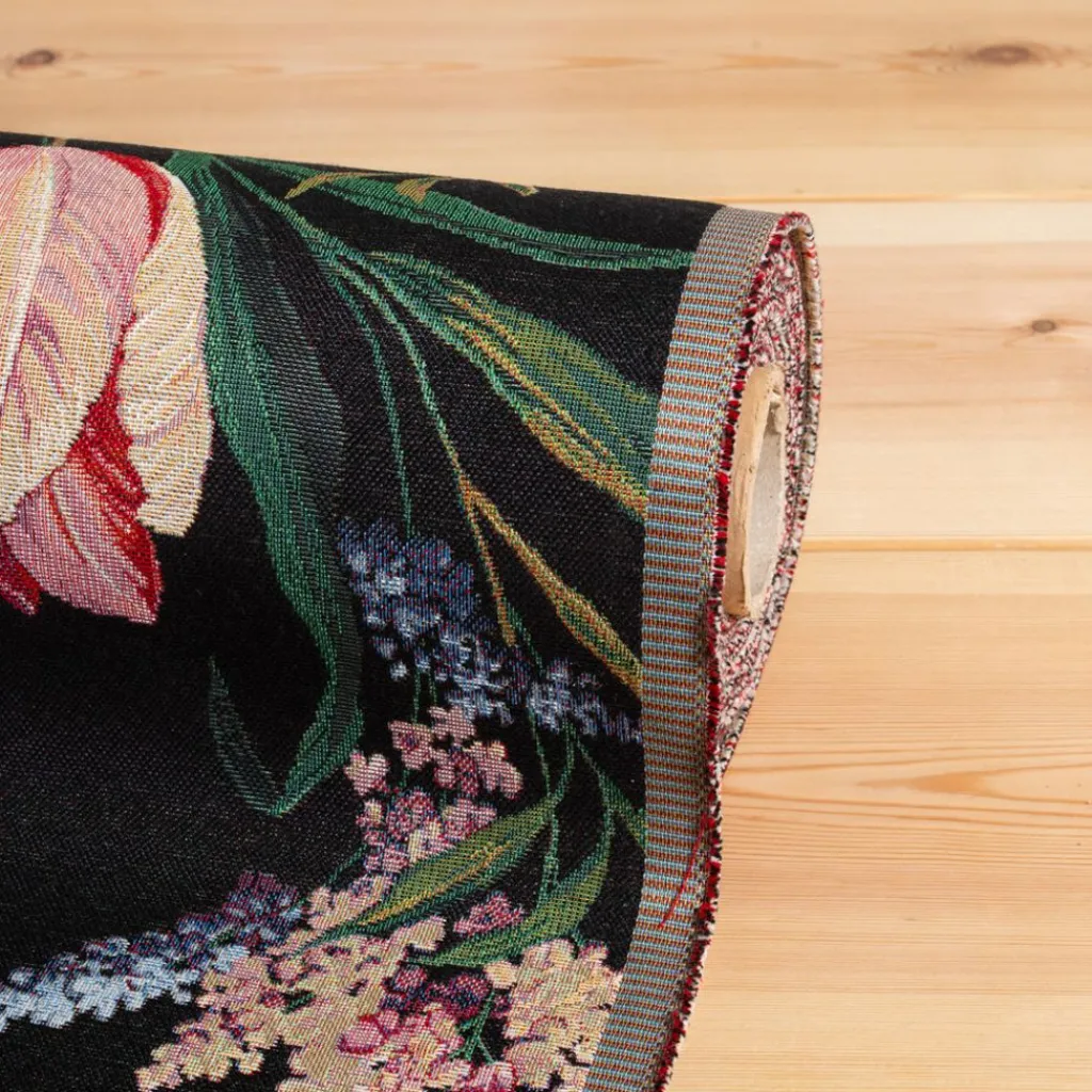 Blommiga Möbeltyger|Mönstrade Möbeltyger< Painted vintage bouquet möbeltyg