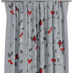Gardiner Mönstrade|Julgardiner<Arvidssons textil Paradisäpplen grå gardiner