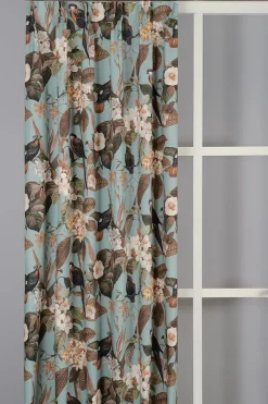 Gardiner Mönstrade<Nordisk Textil Philodendron gardiner - Exotisk prakt på turkos botten