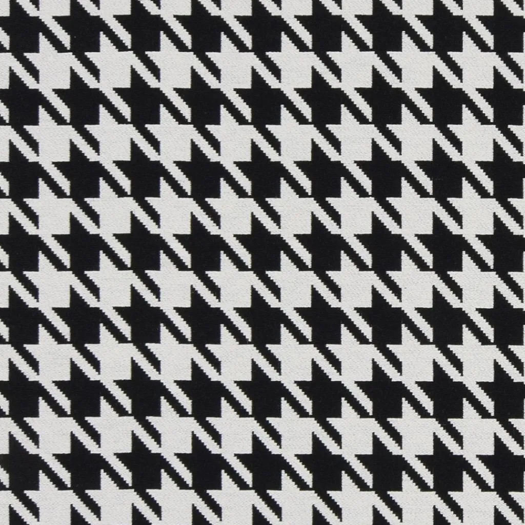 Rutiga Möbeltyger<Nordisk Textil Pied De Coq hundtand jacquardtyg i svart och vitt