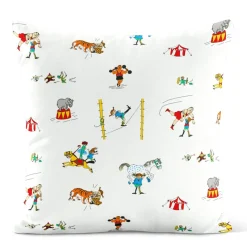 Mönstrade Kuddfodral<Arvidssons textil Pippi på cirkus – Kuddfodral Offwhite