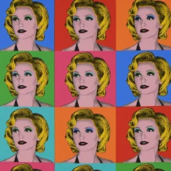 Gardintyger Mönstrade< Pop art woman tyg