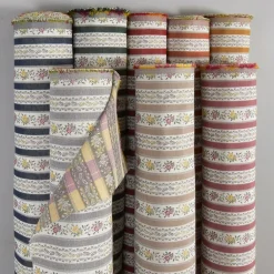Randiga Möbeltyger|Mönstrade Möbeltyger<Nordisk Textil Portugal marinblå randigt stiltyg för möbelklädsel