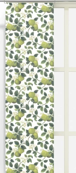 Panelgardiner<Arvidssons textil Äppellycka grön panelgardiner