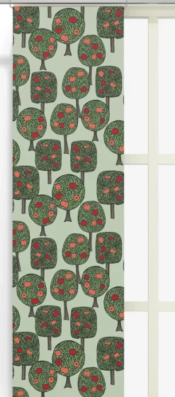 Panelgardiner<Arvidssons textil Äppelskogen grön panelgardin