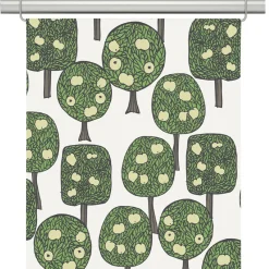 Panelgardiner<Arvidssons textil Äppelskogen ljusgrön panelgardiner