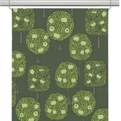 Panelgardiner<Arvidssons textil Äppelskogen mörkgrön panelgardiner