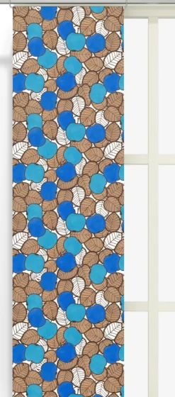Panelgardiner<Arvidssons textil Päppel blå panelgardiner