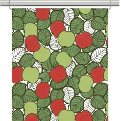 Panelgardiner<Arvidssons textil Päppel röd-grön panelgardiner