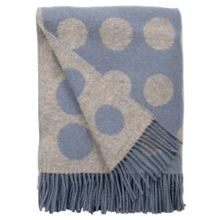 Ullplädar<Almedahls Pricktyg blå-beige ullpläd -