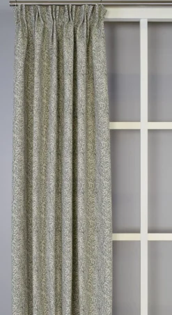 Gardiner Mönstrade< Ramas beige-mint gardiner med kvistar och blad