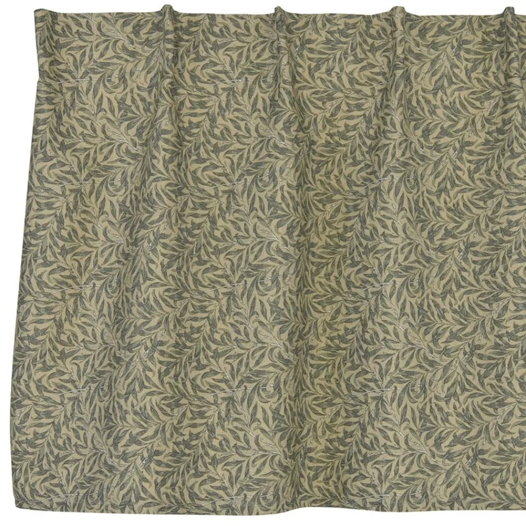 Gardinkappor Mönstrade<Jakobsdals Ramas grön-mörkgrön gardinkappa metervara med kvistar och blad