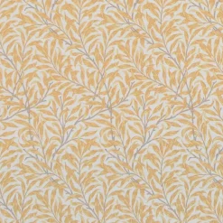 Arts & Crafts Tyger|Gardintyger Mönstrade<Jakobsdals Ramas gul tyg med kvistar och blad