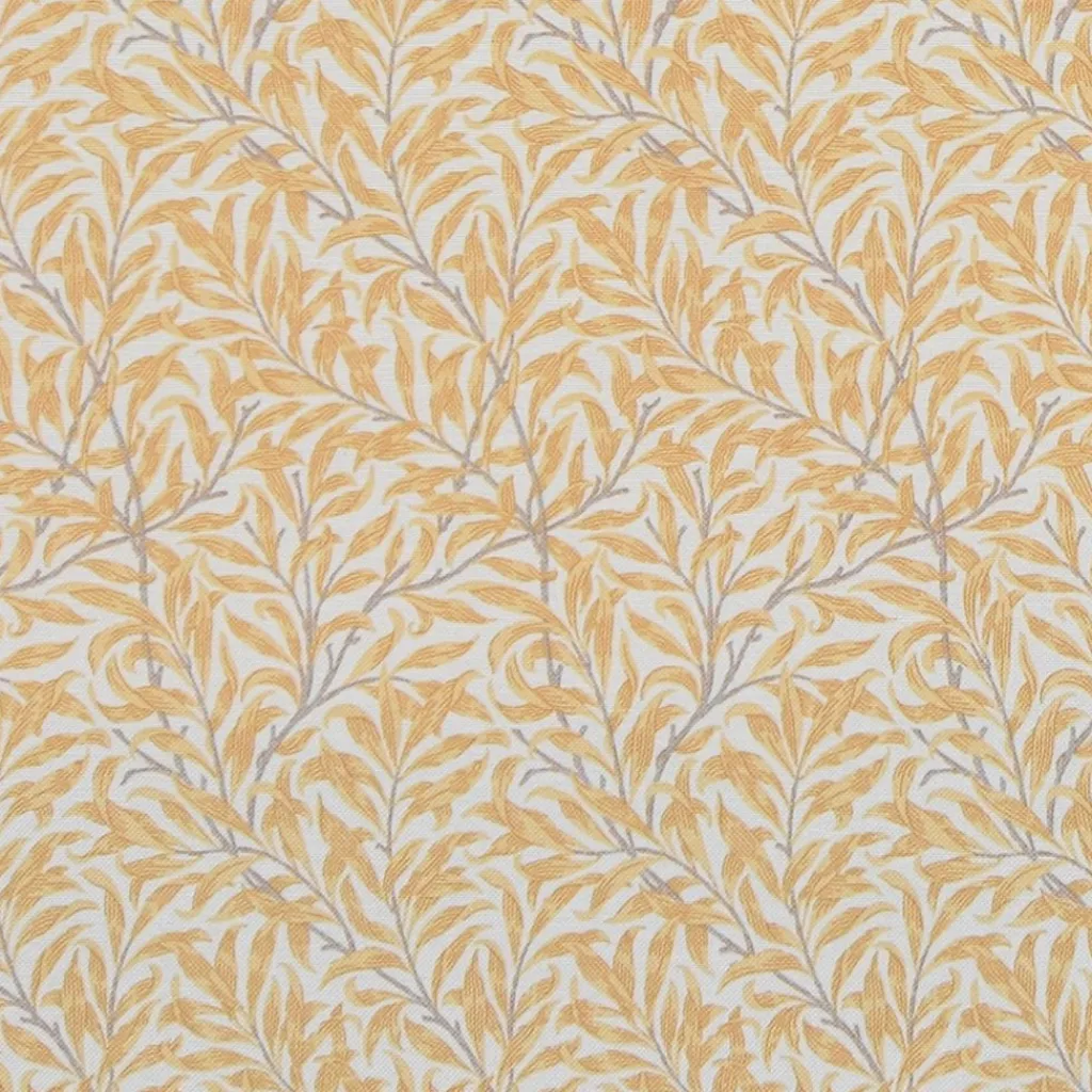 Arts & Crafts Tyger|Gardintyger Mönstrade<Jakobsdals Ramas gul tyg med kvistar och blad
