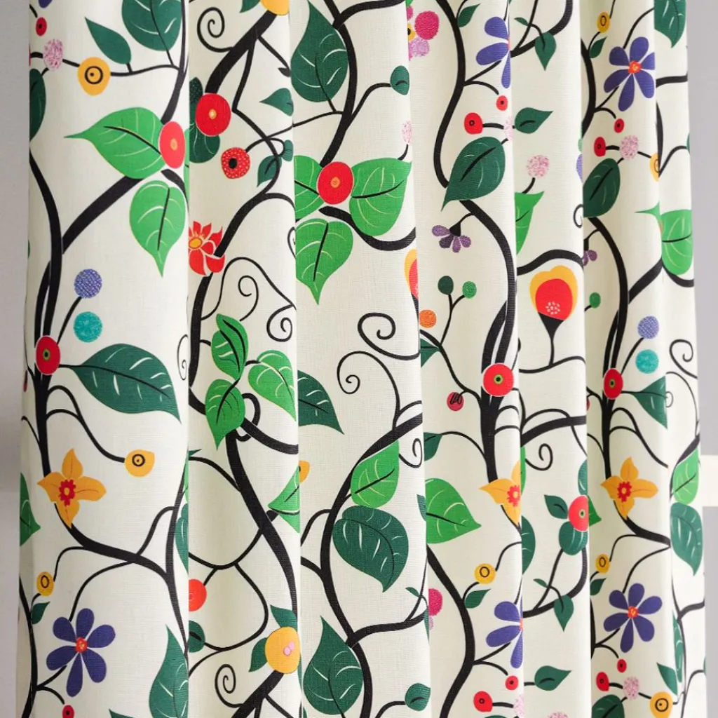 Gardiner Mönstrade<Nordisk Textil Rauma Garden gardiner – Färgstark gardin med lekfullt blommönster