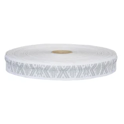 Band|Hemslöjdsband< Reflexband Leksand vit 22 mm