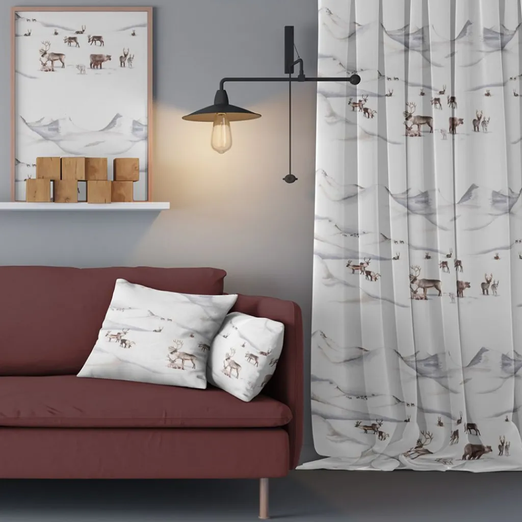 Gardiner Mönstrade|Julgardiner<Arvidssons textil Renfjället gardiner