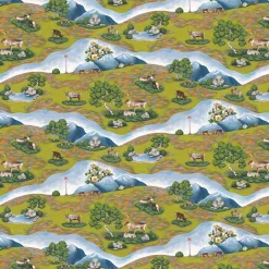 Gardintyger Mönstrade|Arvidssons Textil<Arvidssons textil Renvandring grön tyg