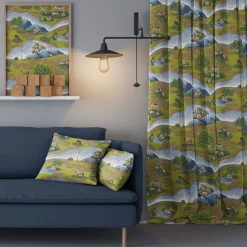 Gardintyger Mönstrade|Arvidssons Textil<Arvidssons textil Renvandring grön tyg