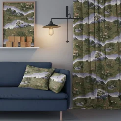 Gardintyger Mönstrade|Arvidssons Textil<Arvidssons textil Renvandring mörkgrön tyg