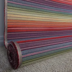 Randiga Möbeltyger|Mönstrade Möbeltyger< Retro stripes randigt multifärgat gobelängtyg