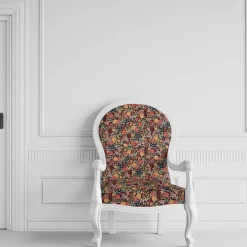Blommiga Möbeltyger|Mönstrade Möbeltyger<Arvidssons textil Romantic svart jacquard