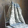 Ullfiltar<Kerstin Landström Design Rosengård grå-blå ullfilt 130x180cm-