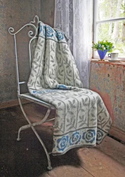 Ullfiltar<Kerstin Landström Design Rosengård grå-blå ullfilt 130x180cm-