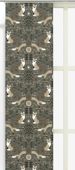 Panelgardiner<Arvidssons textil Rävstigen khaki panelgardiner