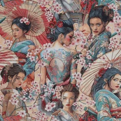 Mönstrade Möbeltyger<Nordisk Textil Samurajs gobelängtyg – Japansk design i stark jacquardväv
