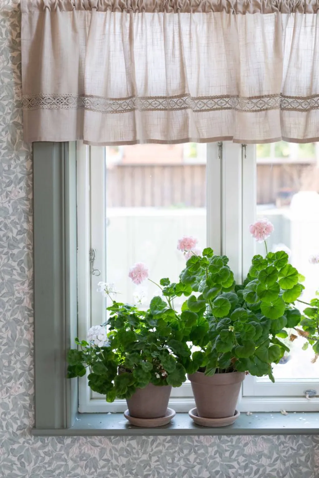 Gardinkappor Enfärgade|Gardinkappor Färdigsydda<Fondaco Sanna beige gardinkappa med spets