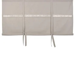 Hissgardiner<Fondaco Sanna beige hissgardin med dekorativt spetsband