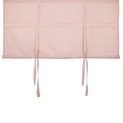 Hissgardiner<Fondaco Sanna rosa hissgardin med dekorativt spetsband