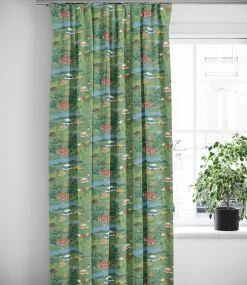 Gardiner Mönstrade<Arvidssons textil Semester grön gardiner – sommar och camping