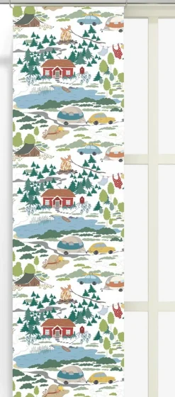 Panelgardiner<Arvidssons textil Semester vit panelgardiner
