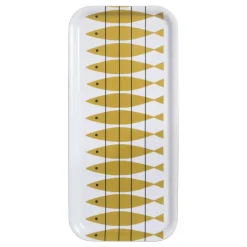 Brickor<Almedahls Sill bricka ockra 32x15 – klassisk svensk design av Marianne Nilsson