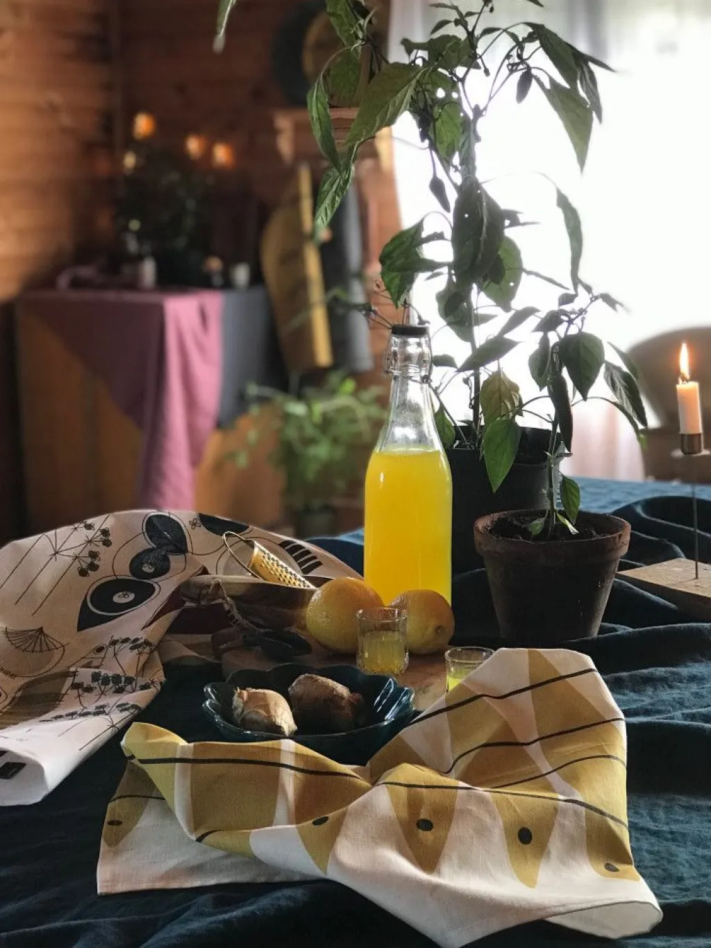 Kökshandduk<Almedahls Sill ochre kökshandduk -