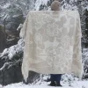 Ullplädar<Almedahls Skogen beige ullpläd -