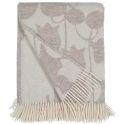Ullplädar<Almedahls Skogen beige ullpläd -