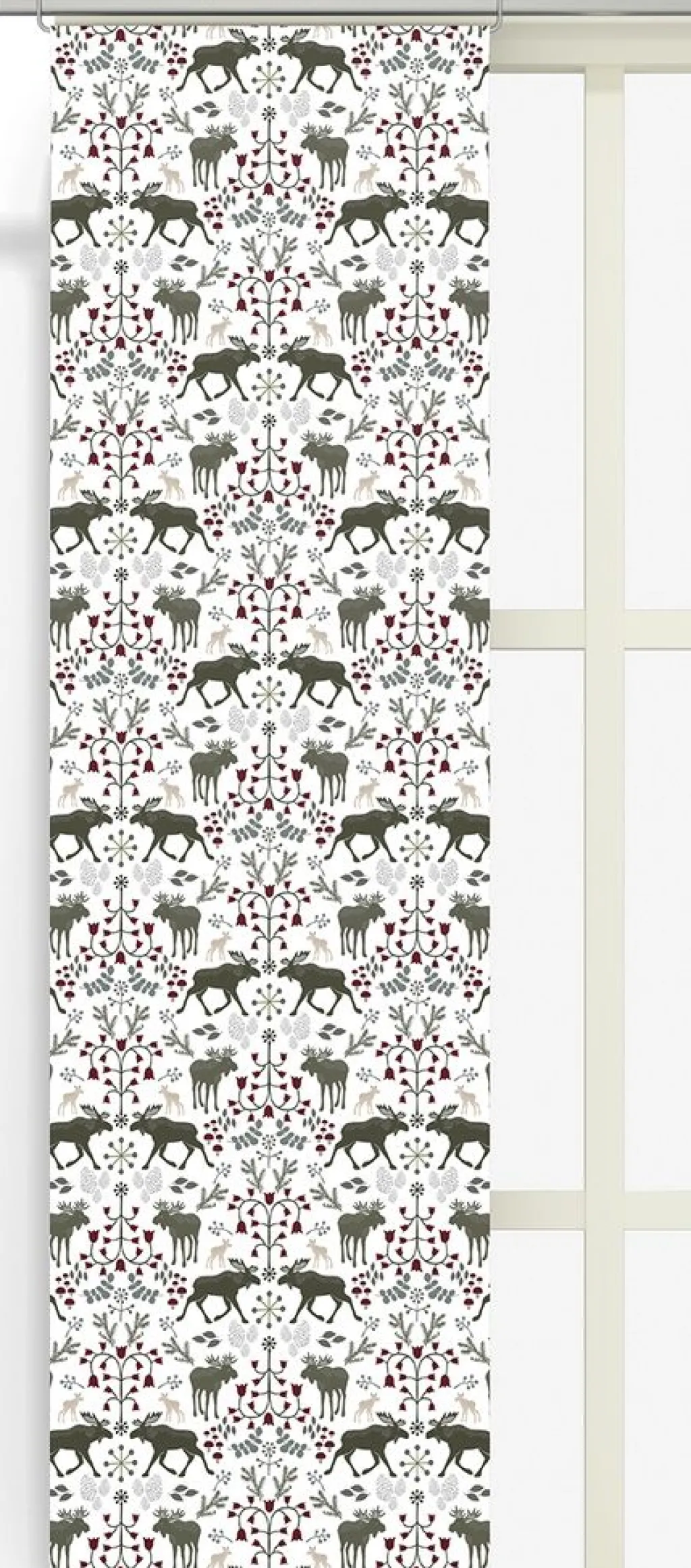 Panelgardiner<Arvidssons textil Skogens konung khakigrön - panelgardiner