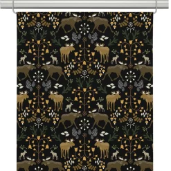 Panelgardiner<Arvidssons textil Skogens konung svart - panelgardiner