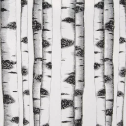 Gardintyger Mönstrade|Arvidssons Textil<Arvidssons textil Skogsbryn tyg med björkstammar